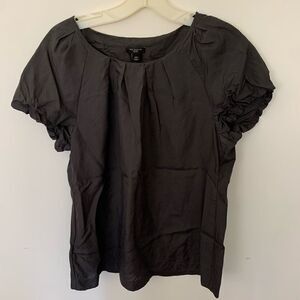 100% Silk Ann Taylor Dark Grey Blouse